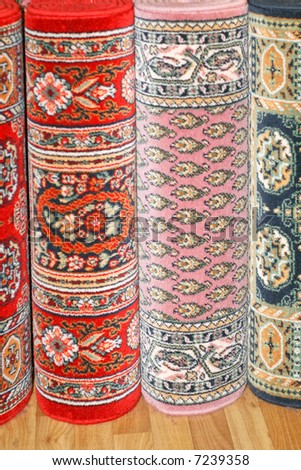 Traditional Persian carpets made from natural wool