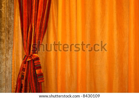 Red Orange Curtains