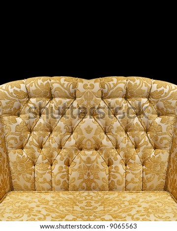 Antique golden floral upholster pattern chair back
