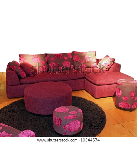 Purple living room with big sitting area