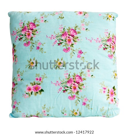 Classic style pillow with floral decoration isolated