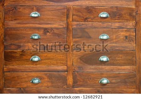 Retro style cabinet with big wooden drawers