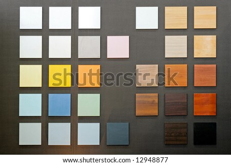 Wooden square samples picker of color palette