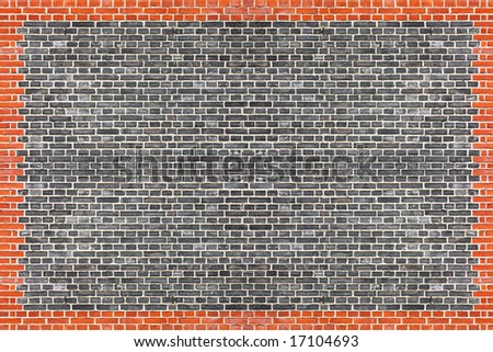 Black bricks with red bricks border texture