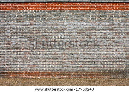Big wall made from old style bricks