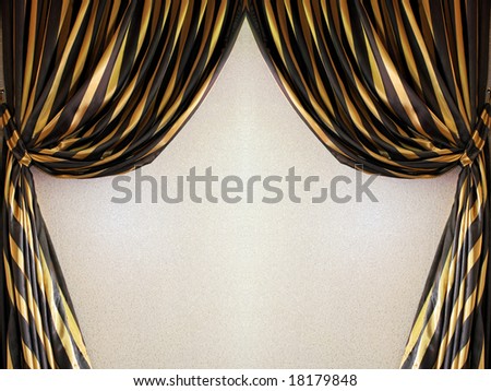 Nice curtains background decor with gold color
