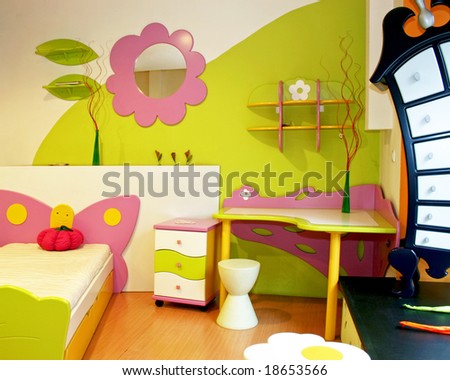 Room Interior  Kids on Interior Of Children Room With Colorful Furniture Stock Photo 18653566