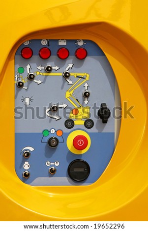 Control board with buttons of industrial crane