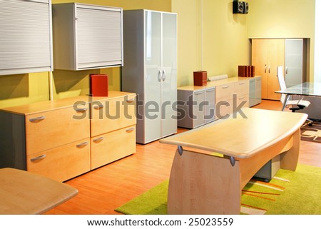 Office working environment with brand new furniture