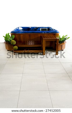 Stand alone hydro massage spa with wooden frame