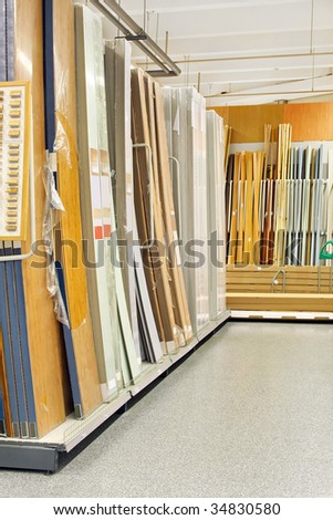 Interior of warehouse for wooden building material