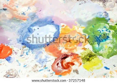 Acrylic dye paint color mix for artist
