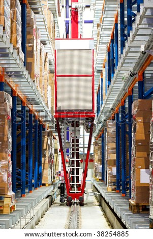 Automatic box transportation robot in big warehouse