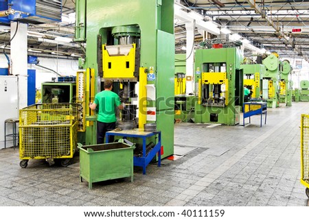 Metal production heavy machines and factory interior