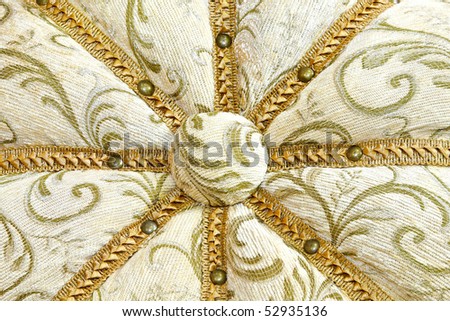 Floral upholstery texture detail of antique furniture