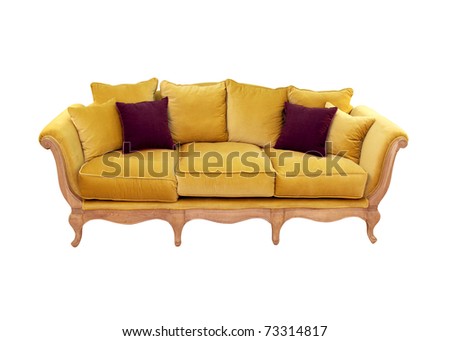Retro sofa isolated with clipping path included