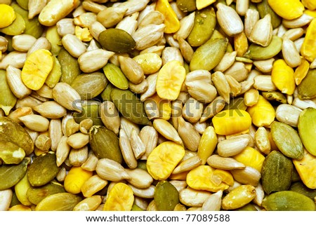 Big pile of healthy dried seeds mix