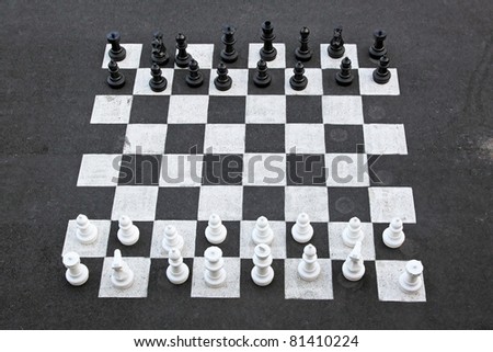 Outdoor chess game and big chequer board