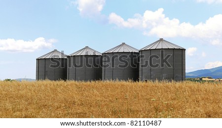 Wheat silo at farm in rural Greece