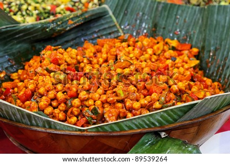 Vegetarian chickpeas meal traditional west Africa food