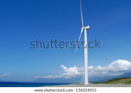 wind turbines on a beach in the philippines