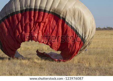 Paragliding on the ground ready to fly
