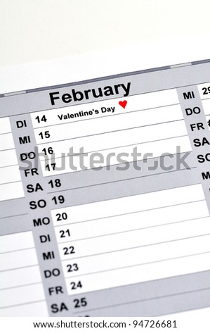 Calendar with entry \