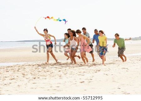 running along beach