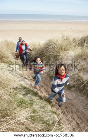 Black Family on a beach