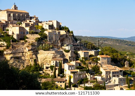 Panoramic of Gordes, Vaucluse, Provence, France
