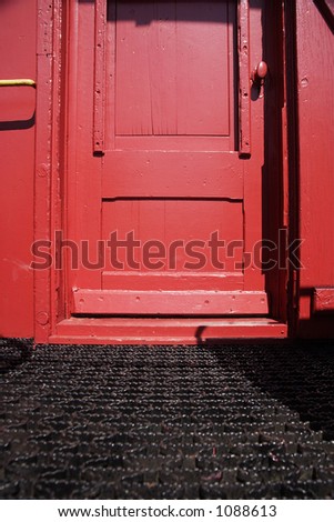 Detail of an old door train. Quebec, Canada