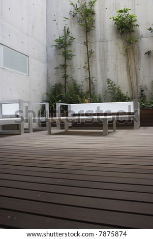 patio detail in a modern apartment in Mexico City