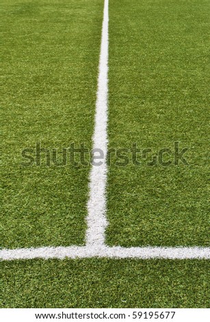 Football Field Lines. stock photo : artificial grass with white lines for football field