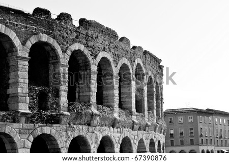 Arena di Verona ancient amphitheater, a typical Roman architecture