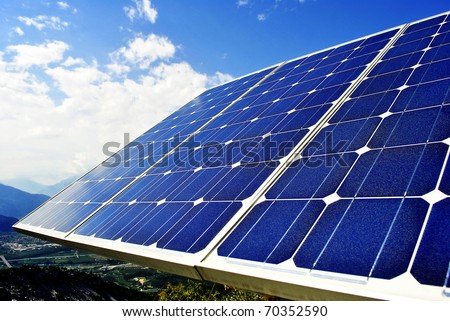 Green economic, solar panels to produce electricity from the sun