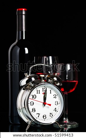 red wine with clocks