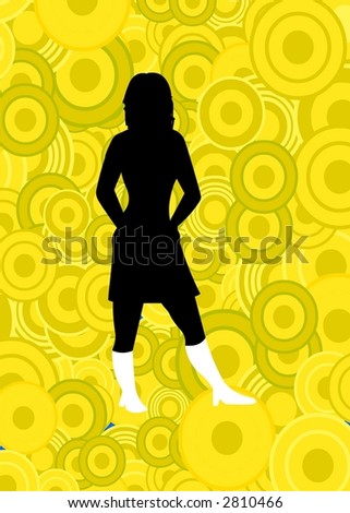 Woman on yellow circles