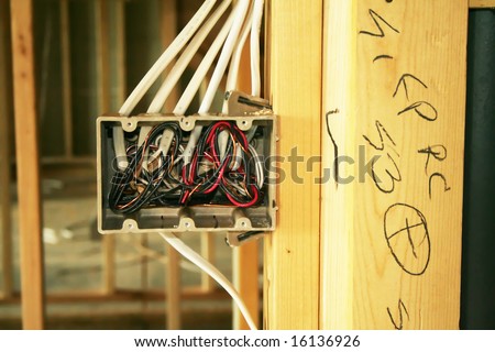 Electrical box in a new home under construction