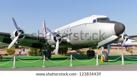 ISTANBUL - SEPTEMBER 22: Douglas C-54 Skymaster in Istanbul Aviation Museum on September 22, 2012 in Istanbul, Turkey. C-54 most commonly used long-range transports by the US armed forces in WW II