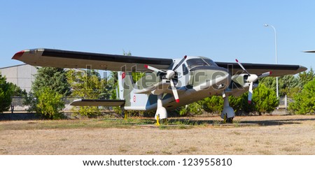 ISTANBUL - SEPTEMBER 22: Dornier Do 28 in Istanbul Aviation Museum on September 22, 2012 in Istanbul, Turkey. Do 28 is a twin-engine short takeoff and landing utility aircraft, first built in 1959