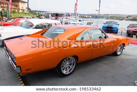 ISTANBUL, TURKEY - JUNE 07, 2014: Dodge Charger in Istanbul Concours d\'Elegance. Concours d\'Elegance referring to the gathering of prestigious cars over 100 years.