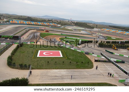 ISTANBUL, TURKEY - OCTOBER 12, 2014: FIA World Rallycross Championship circuit in Istanul Park.