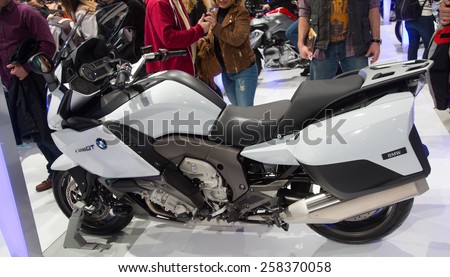 ISTANBUL, TURKEY - FEBRUARY 28, 2015: BMW K1600GT in Eurasia Moto Bike Expo in Istanbul Expo Center