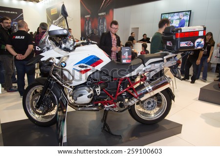 ISTANBUL, TURKEY - MARCH 01, 2015: BMW R1200GS in Eurasia Moto Bike Expo in Istanbul Expo Center