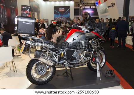 ISTANBUL, TURKEY - MARCH 01, 2015: BMW R1200GS in Eurasia Moto Bike Expo in Istanbul Expo Center
