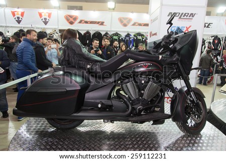 ISTANBUL, TURKEY - MARCH 01, 2015: Victory 106 in Eurasia Moto Bike Expo in Istanbul Expo Center