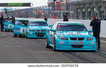 ISTANBUL, TURKEY - NOVEMBER 02, 2014: Touring Cars in Start of Turkish Touring Car Championship Race in Istanbul Park Circuit