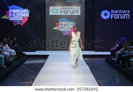 ISTANBUL, TURKEY - OCTOBER 10, 2015: Model Chantelle Brown Young in Forum Fashion Week