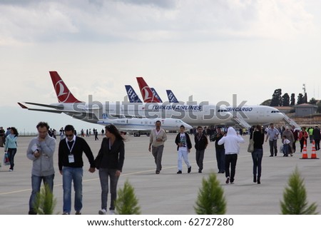 ISTANBUL, TURKEY - OCTOBER 3: 8th international civil aviation and airports exhibition on Oct 3, 2010 in Istanbul, Turkey