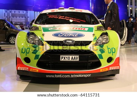 stock photo ISTANBUL TURKEY OCTOBER 30 Ford Fiesta S2000 rally car at